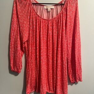 Michael Kors Relaxed Pink 3/4 Sleeve Tunic